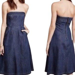Anthropology Holding Horses Sleeveless Denim Dress Size 0